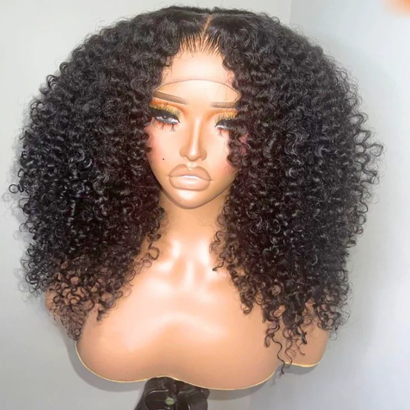 Long Soft Middle Part 26Inch Glueless 13 X4 Kinky Curly view 2