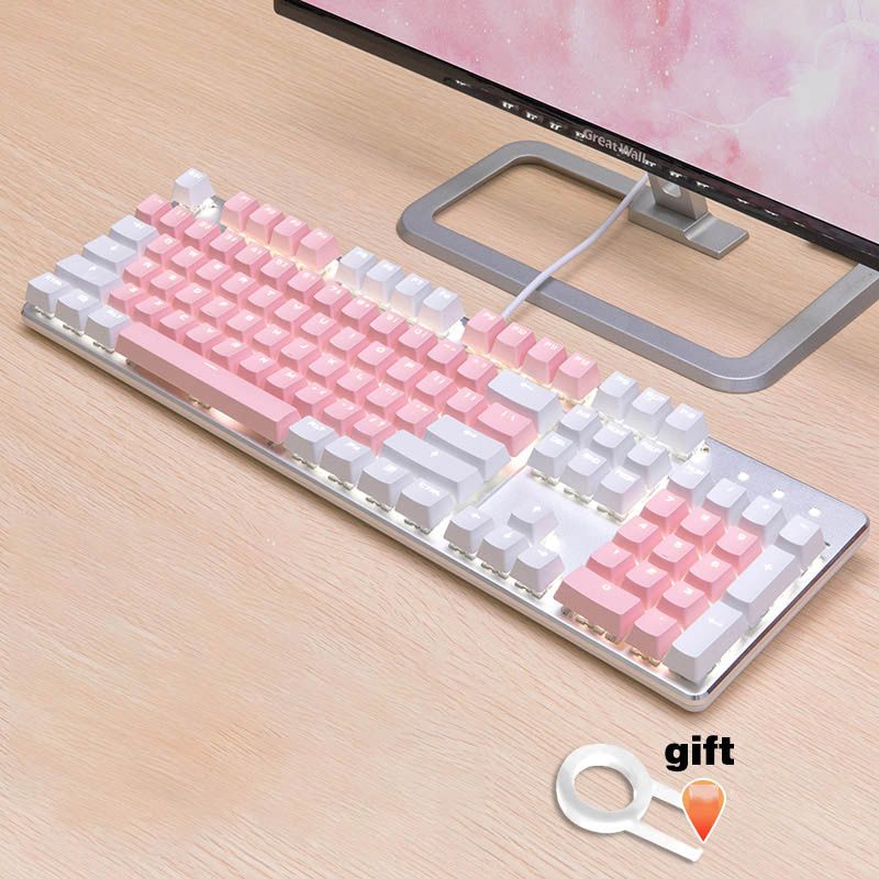 Белый розовый клавиш