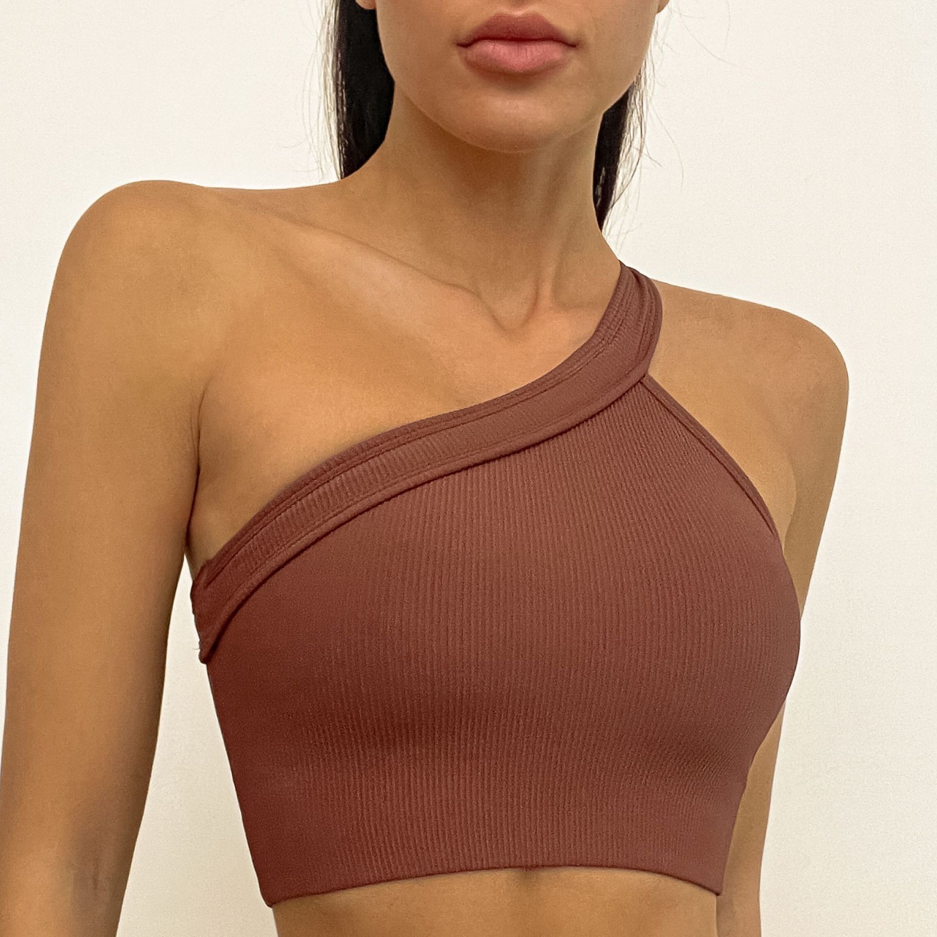 Cappuccino One-Shoulder Bra