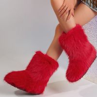 Women Boots Winter Snow Booties Black White Pink Girl Girl Women Snow Boot Cankle High Fur Platform Size 36-44