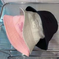 Designer Caps Women Embroidery Bucket Hat Solid Casual Women...