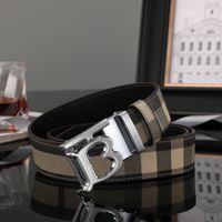 Designer Mens Belt Automatic Buckle Belt Luxury Stripe Lette...