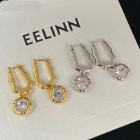 Earrings Designer For Women S925 Uneven Set Zircon Irregular...