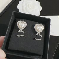 Earrings Designer For Women S925 Rhinestone Stud Heart C Fas...