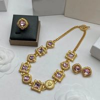 Designer Jewelry Sets Pink Diamond For Women Earrings Rhines...