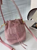2023 European and American luxury woven bucket bag made of n...