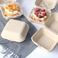 10PCS Disposable Bento Lunch Box Baking Cake Box Food Containers