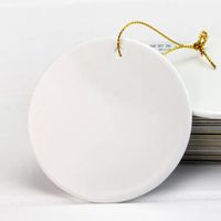 Sublimation Blanks Ornament Ceramic 3 Inch Round Pendants fo...
