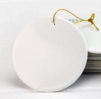 3 inch Christmas Round Sublimation Blank Ceramic Pendant Cir...