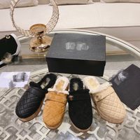 Designer Slippers Platform Sandals Sheepskin fur Slippers Cl...