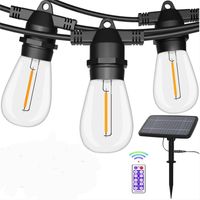 Solar String Light S14 Bulbs Outdoors Street Garland Remote ...