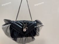 TZ Pure leather Luxury handbags Mini Messenger bag Silver To...