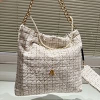Designer Women 22 Hobo Qulited Tweed Shopping Bag France Lux...