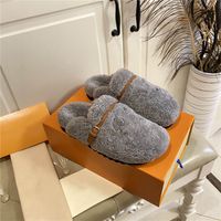 Frauen Designer Winterbreak Flat Comfort Pantoffeln Mule Schearling bedecktes Fußbett und Gummi-Außensohle Wollstiefel Sneakers Größe 35-41