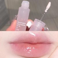 Lip Gloss Transparent Peach leite Óleo alivia a hidratação seca desaparece linhas de água lábios de luz Big Brush Head Korean Makeup