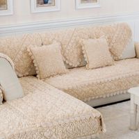 Cubiertas de silla de alta calidad engrosamiento de franela Cubierta de cojín de sofá Color sólido