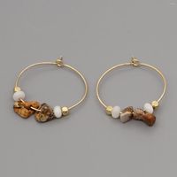 Pendientes de aro go2boho piedra natural para mujeres joyas boho anillo de orejas de acero inoxidable 2023 joyas femeninas de moda arete dorado