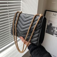 Evening Bags Trendy Quilted Flap Square Bag Female PU Leathe...