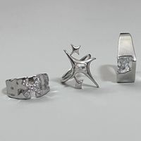 Аксессуары Harajuku Y2K Shiny Star Cross Ring Кольцо нерегулярные кристаллические кольца для женщин унисекс пара обручальное кольцо вечеринка творческие украшения