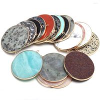 Charms Pendants en pierre naturelle Round semi-précieux pour les bijoux faisant des accessoires de bricolage Fit Colliers Boucles d'oreilles 50x55 mm