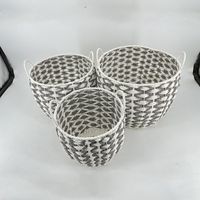 Aufbewahrungskörbe Wicker Storagewoven Basket gewebter Strohbekleidungsorganisator gewebter Set WebeStraw -Set