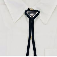 Women MenLeather Triangle Letter Neck Ties Fashion Bow Tie S...