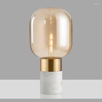 Lámparas de mesa Modern Glass Ball Lamp Hall Desk Desk Deco Spun Lampe de Bureau Comedor comedor