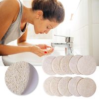 Makyaj süngerleri 10 adet yüz yıkama pedleri doğal loofah banyo duş eksfoliator cilt temizleme bakımı portatif bez kamp seyahat