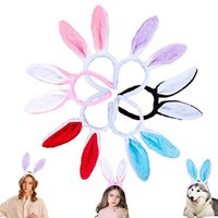 Bandeau d'oreilles de lapin 20pcs / peluche, Pâques Multicolor Mignon Rabbits Oreilles Bandons de cheveux pour les enfants de Pâques et les faveurs de la fête de Pâques
