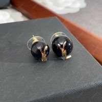 Mulheres Black Pearl Earings Designer Jóias Luxuris Reds Brincos 925 LETRAS DE BOUCLO DE PRATAÇÃO