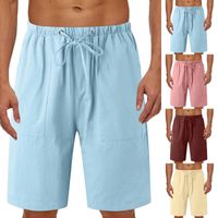 Mäns shorts Mens Casual Spring Pocket Sports Summer Bodybuilding Cotton Linen Short Pants
