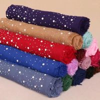 Bufandas de algodón de algodón bufanda diadema perla chifón diamante cubierta de chal larga seda musulmana
