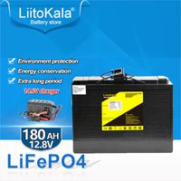 12 В 180AH Батарея батарейки LifePO4 с 100A BMS -литий -железо фосфат 4S 12,8 В RV RV Моторные двигатели инвертор Солнечный пауэрлар ветер
