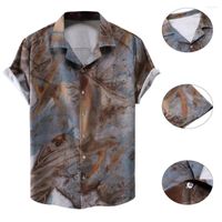 Camisas casuales para hombres camisa para hombres estampado colorido de un solo pecho