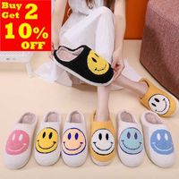 Slippers Winter Woman Flannel Slippers Couple Indoor Non- Sli...