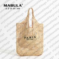 Сумки для плеча Mabula Luxury Design Женщины, плюснированные рафия соломенная сумка, большая мощность повседневная сумка в пустоте летние пляжные каникулы сумка для плеча x230106