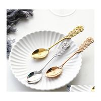 Starbucks Design Metal Spoons 15*3.3cm Stainless Steel Drinking Tools  Coffee Milk Spoon Small Round Dessert Mixing Fruit Spoones DHL From  Westernfashion, $0.35