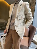 Kadınlar Suits Yüksek kaliteli kadınlar blazers ceketleri kadın takım elbise rahat fransız kalın ceket blazer feminino ofis bayan uzun
