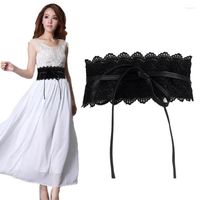 벨트 2023 디자이너 벨트 탄성 레이스 청바지 여성 웨딩 드레스 허리띠 블랙