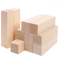 大きな彫刻木材ブロック（10パック）4 x 1インチ未完成のバスウッドプロジェクトクラフトキットDIY趣味セット初心者向け
