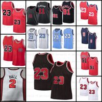 NBA_ Basketball Jersey Zach #8 LaVine''nba''Lonzo 2 Ball Nikola 9 Vucevic  Alex 6 Caruso Derrick 1 Rose Scottie 33 Pippen Dennis 91 Rodman Chicago's  Bulls's 