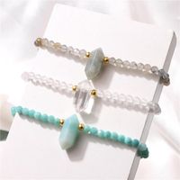 Bracelets en pierre naturelle Quartz Labradourites Per perlé Small Hexagonal Point Colonne Pendant Femmes Gift