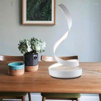Lámparas de mesa Lámpara LED moderna de hierro Descripción del escritorio espiral ola de espiral dormitorio nocturno decoración del hogar del hogar