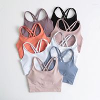 Tenue de yoga nwt crop top femelle wear sport soutien-gorge sans sous-armatures hauts hauts pour filles sportswear gymnase de gymnase
