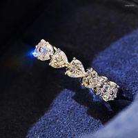 Wedding Rings CAOSHI Trendy Heart Finger For Women Shiny CZ ...