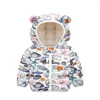 Jaquetas jaqueta de inverno de outono para roupas de bebê 2023 casaco meninas imprimindo roupas infantis de 1 a 5 anos de casacos de bebês quentes