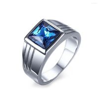 Anéis de casamento Tamanho 6-11 Men's Blue Stone Ring Fashion Engagement Gift Party Jewellery