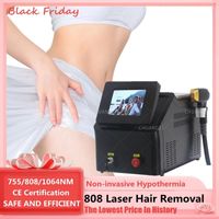 Диодная лазерная постоянная машина для удаления волос Черный эпилятор 755 нм 808 нм 1064 нм Сертификация CE
