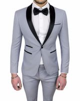 Мужские костюмы Blazers 2023 Custom Made One Button Groomsman свадьба для мужчин светло -серой костюм для жениха смокинга