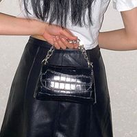 Evening Bags Black Portable Crocodile Chain For Women Vintag...